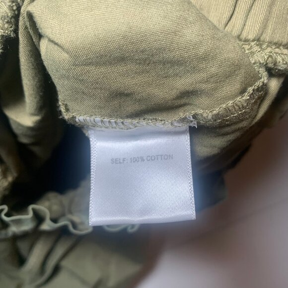 JANE AND DELANCEY WOMENS SMALL PAPER BAG SHORTS OLIVE ARMY GREEN CARGO - Picture 11 of 15